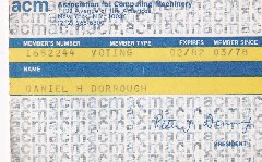 Purdue; Dan Dorrough; ACM Membership Card
